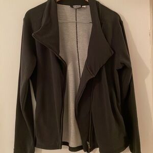 Puma Gray Closet Staple Diagonal Zipper Front Athleasure Jacket Sz XL